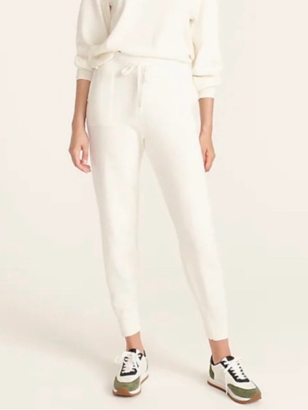 J.Crew Cotton Cashmere Jogger Pant in Ivory | XL | GUC